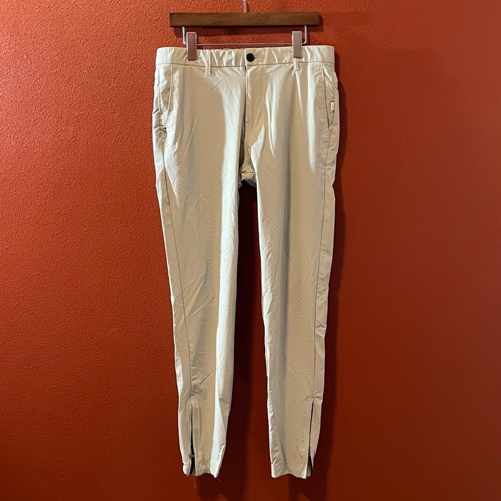 Onia Men’s‎ Seersucker Jogger Lightweight Ankle Zip Neutral Trouser Pants